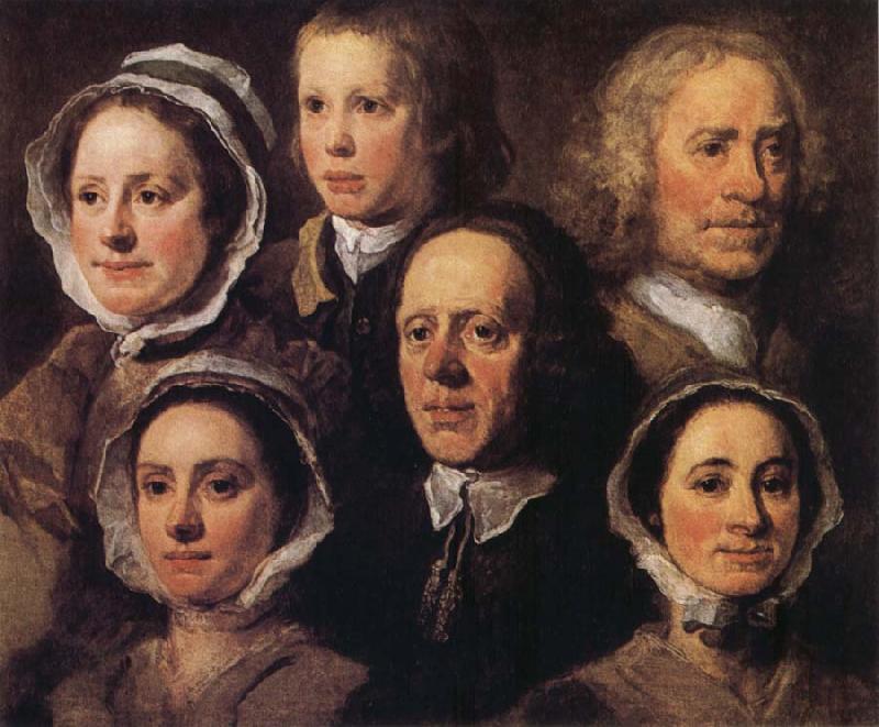 William Hogarth Heads of Six of Hogarth's Servants France oil painting art